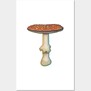 Trippy Amanita muscaria mushroom fungus Posters and Art